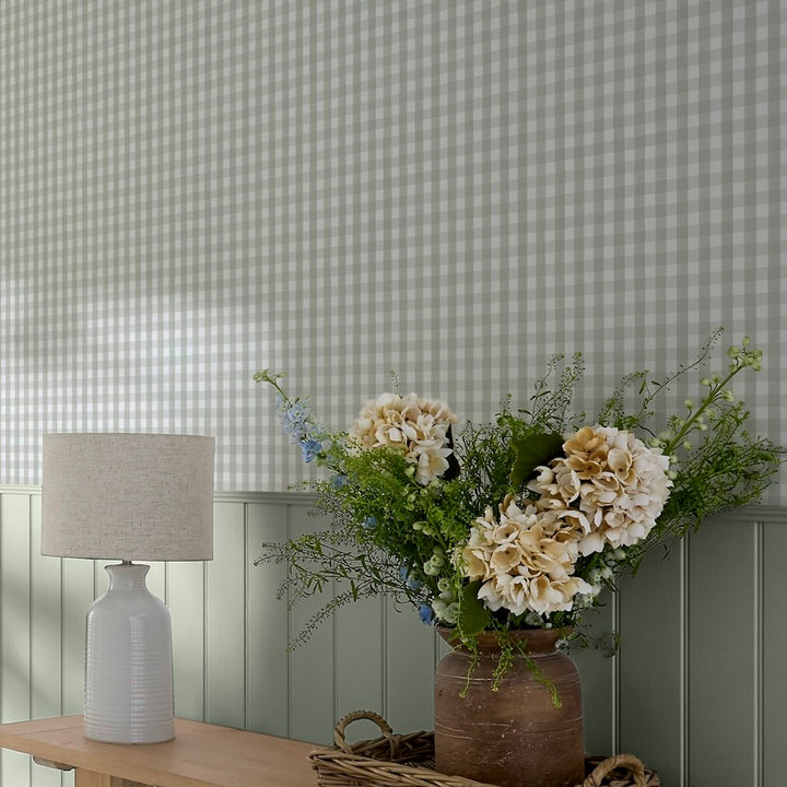 Superfresco Easy Hattie Gingham Sage Wallpaper