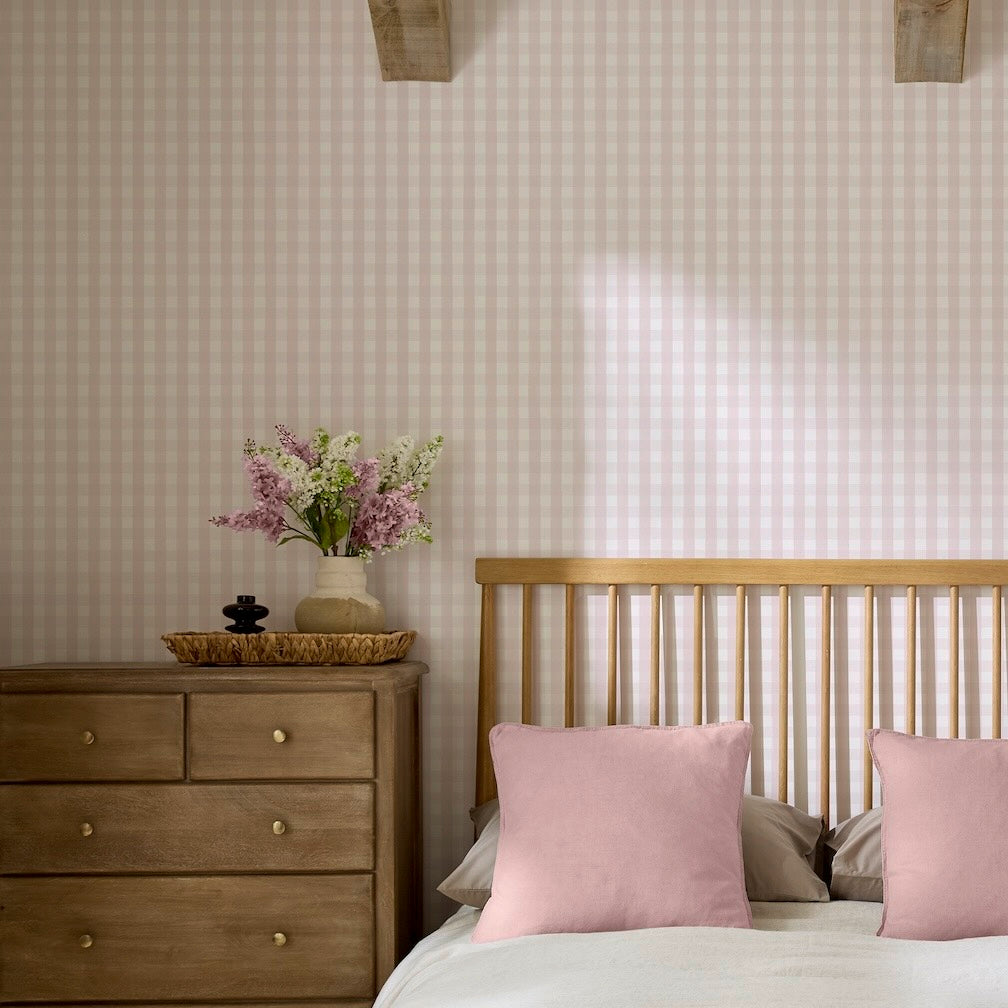 Superfresco Easy Hattie Gingham Pink Wallpaper