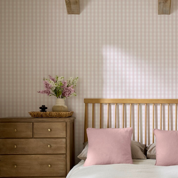 Superfresco Easy Hattie Gingham Pink Wallpaper