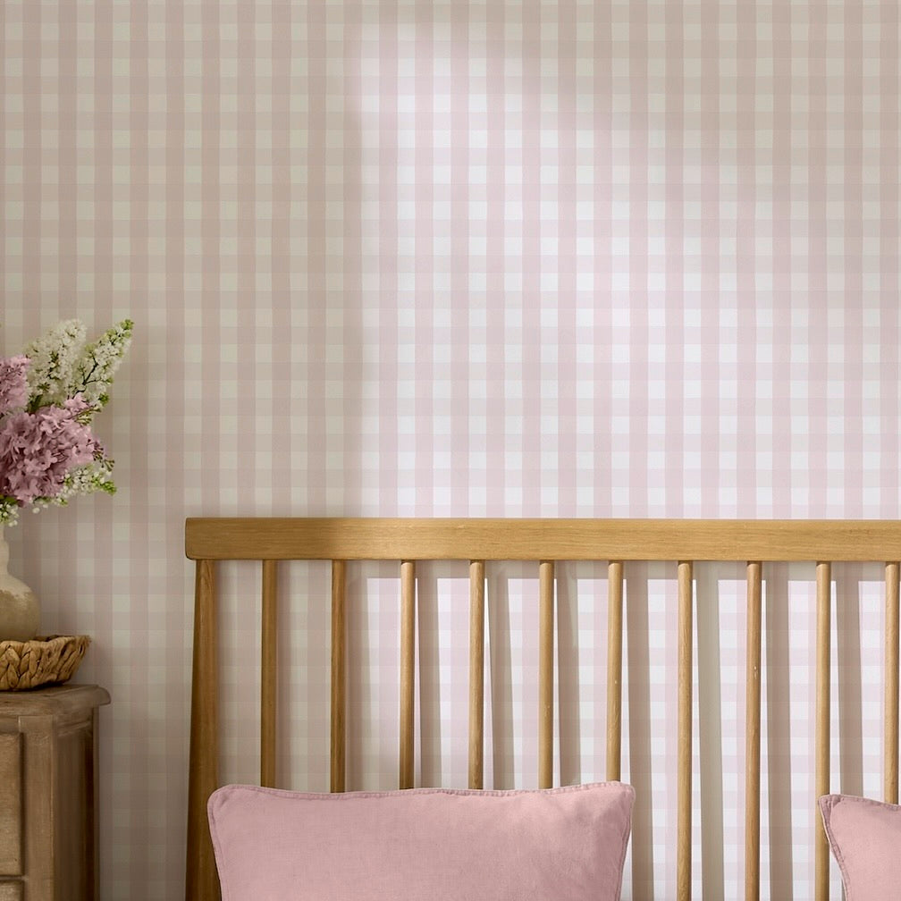 Superfresco Easy Hattie Gingham Pink Wallpaper