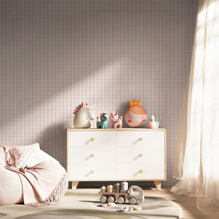 Superfresco Easy Hattie Gingham Pink Wallpaper