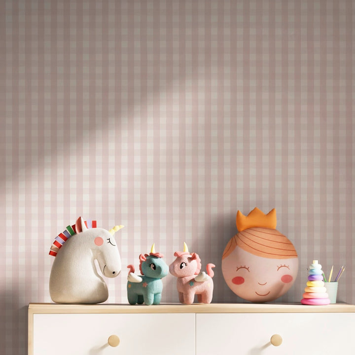 Superfresco Easy Hattie Gingham Pink Wallpaper