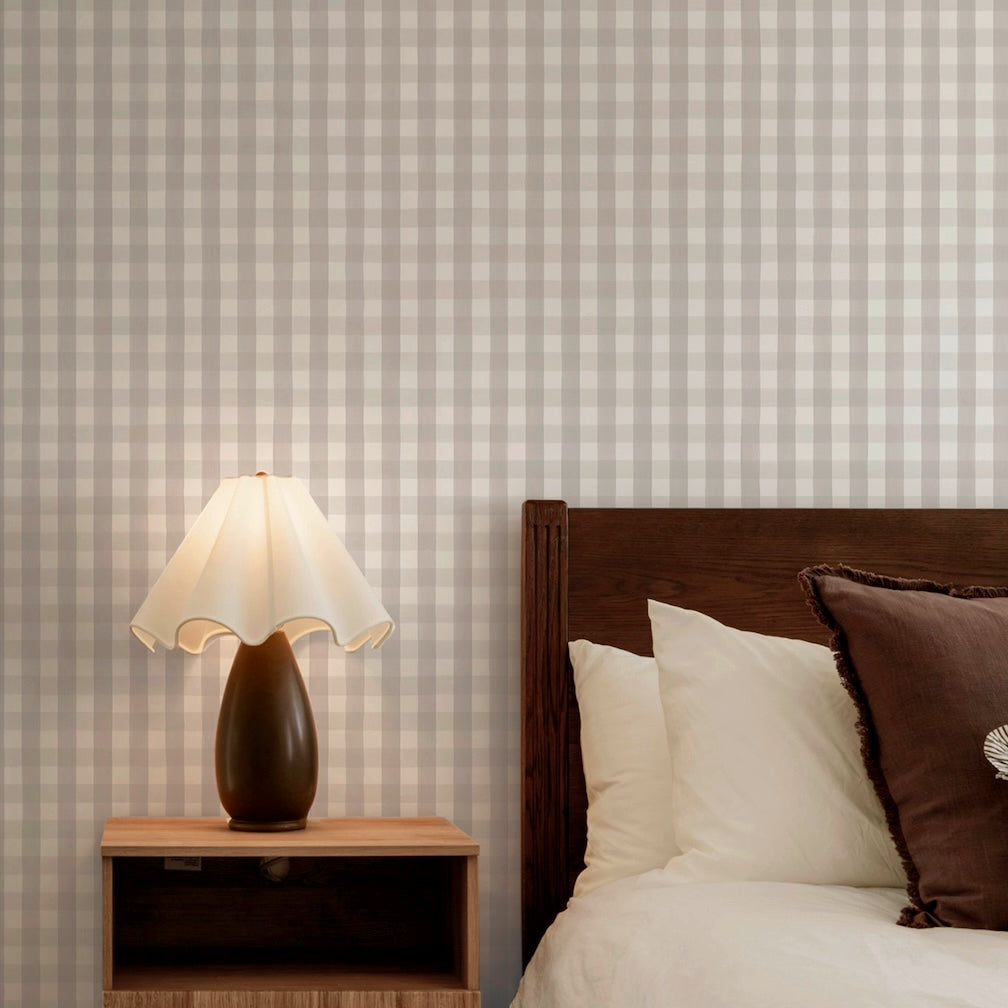 Superfresco Easy Hattie Gingham Stone Wallpaper