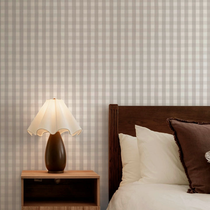Superfresco Easy Hattie Gingham Stone Wallpaper