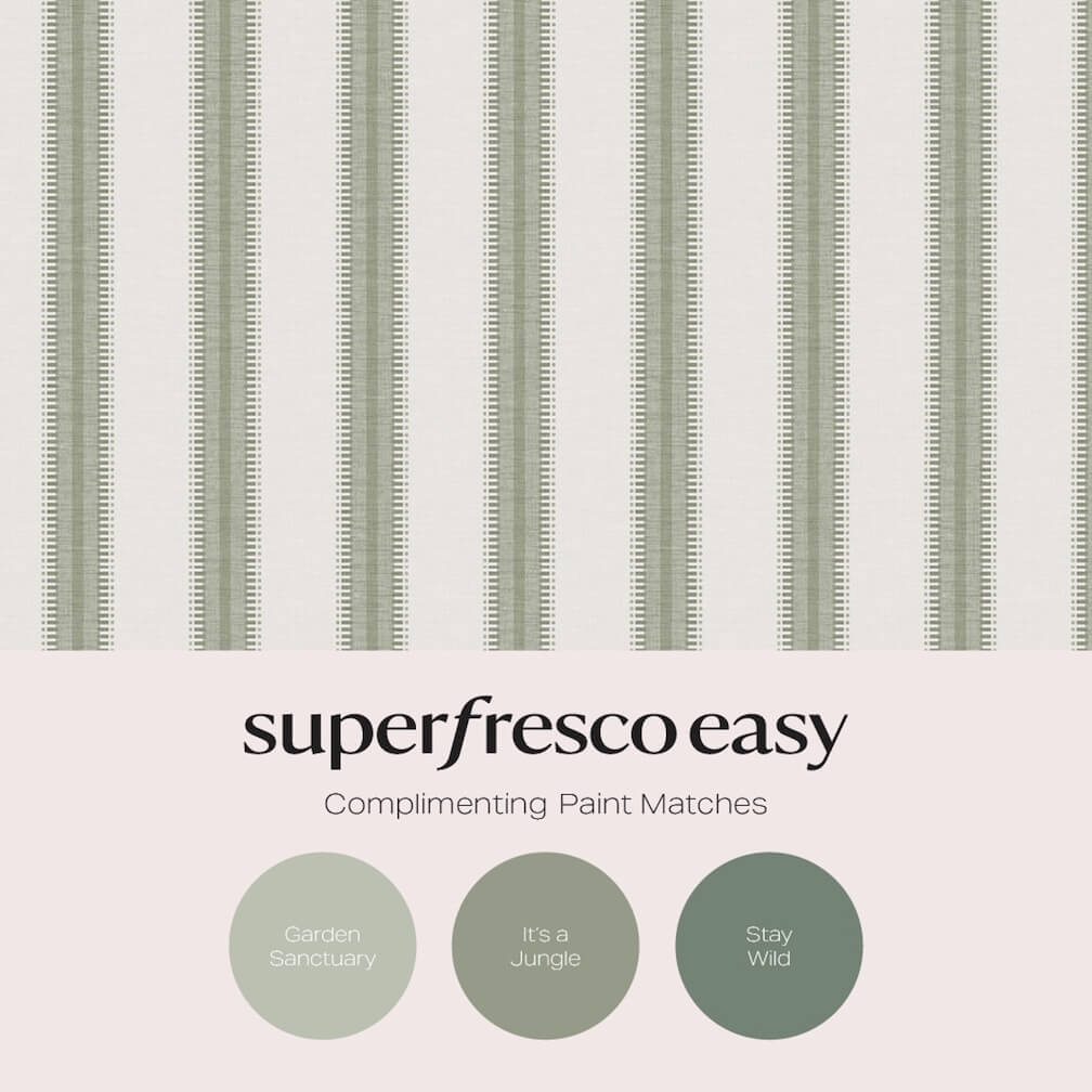 Superfresco Easy Sonnet Stripe Sage Wallpaper