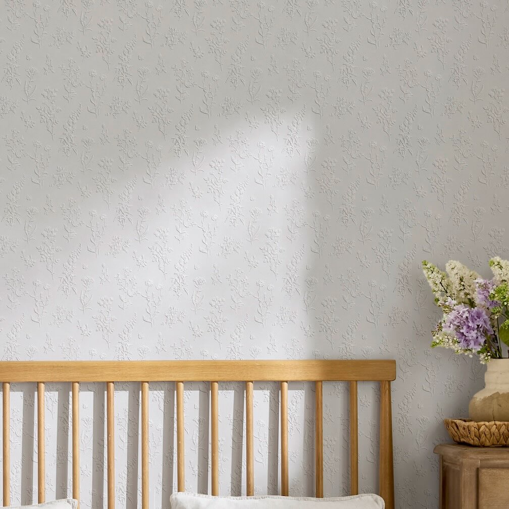 Superfresco Easy Ada White Paintable Wallpaper