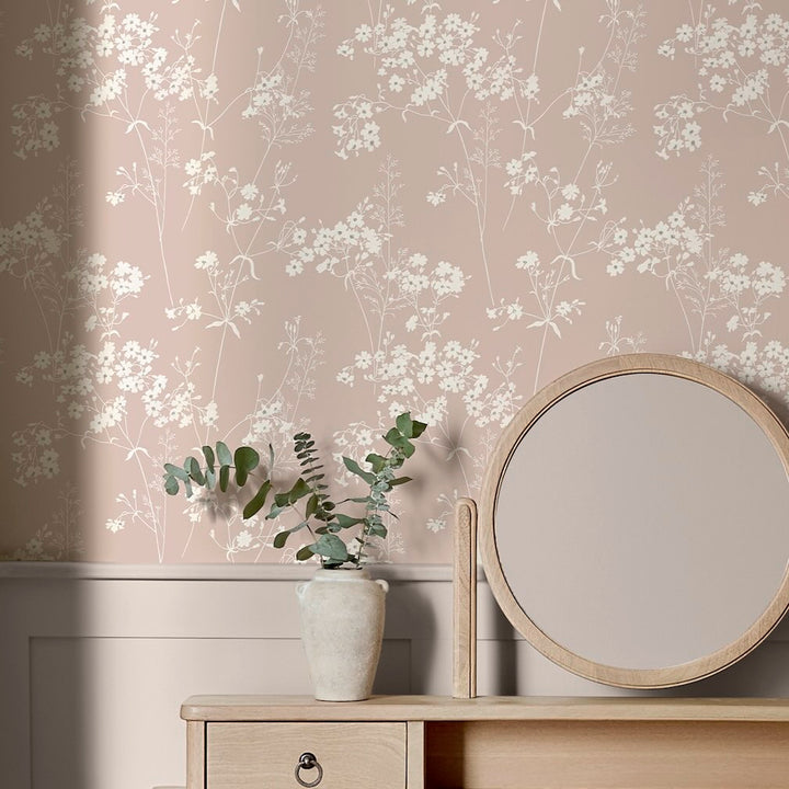 Next Blush Country Leaves Wallpaper