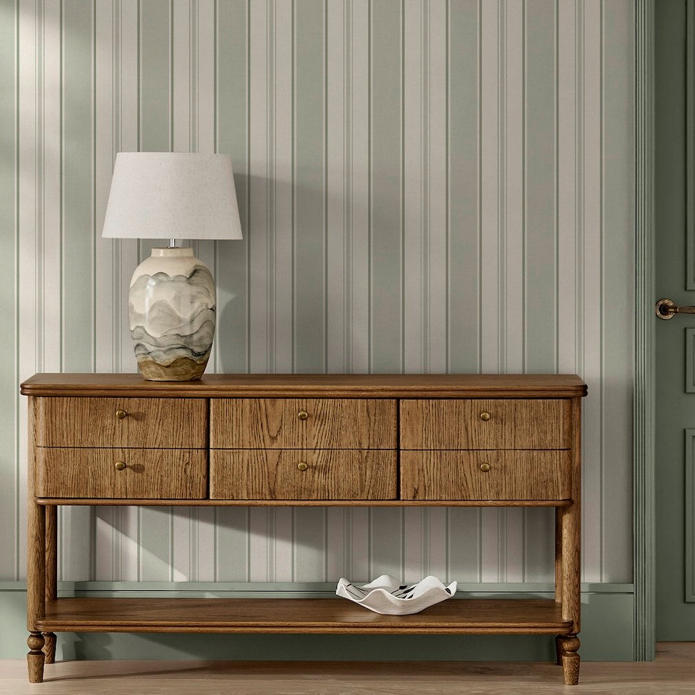 Next Sage Country Stripe Wallpaper