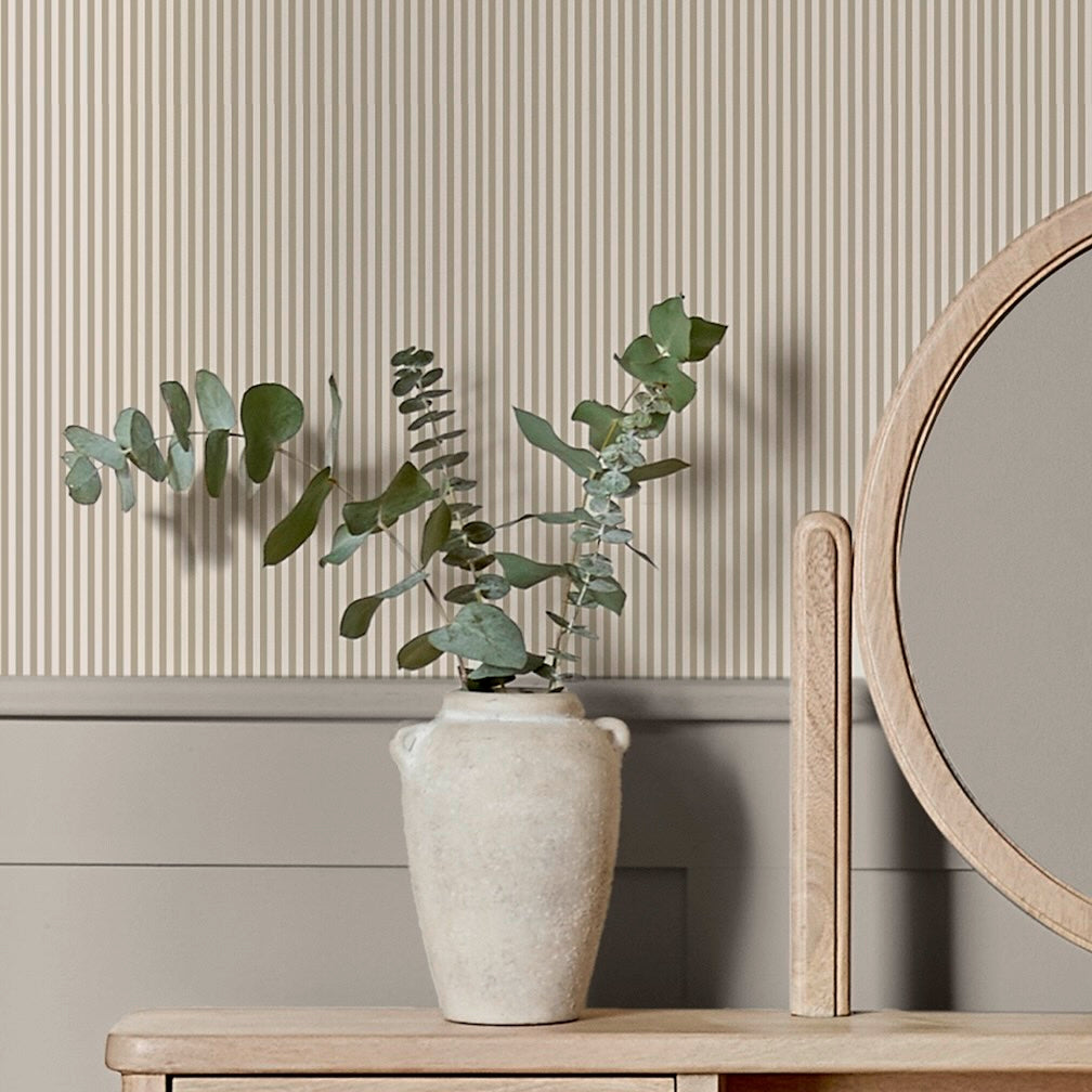 Next Natural Ticking Stripe Wallpaper