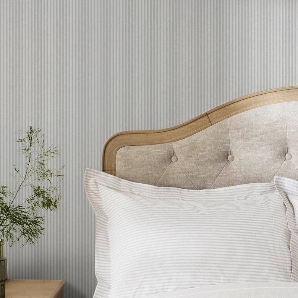 Next Soft Grey Ticking Stripe Wallpaper