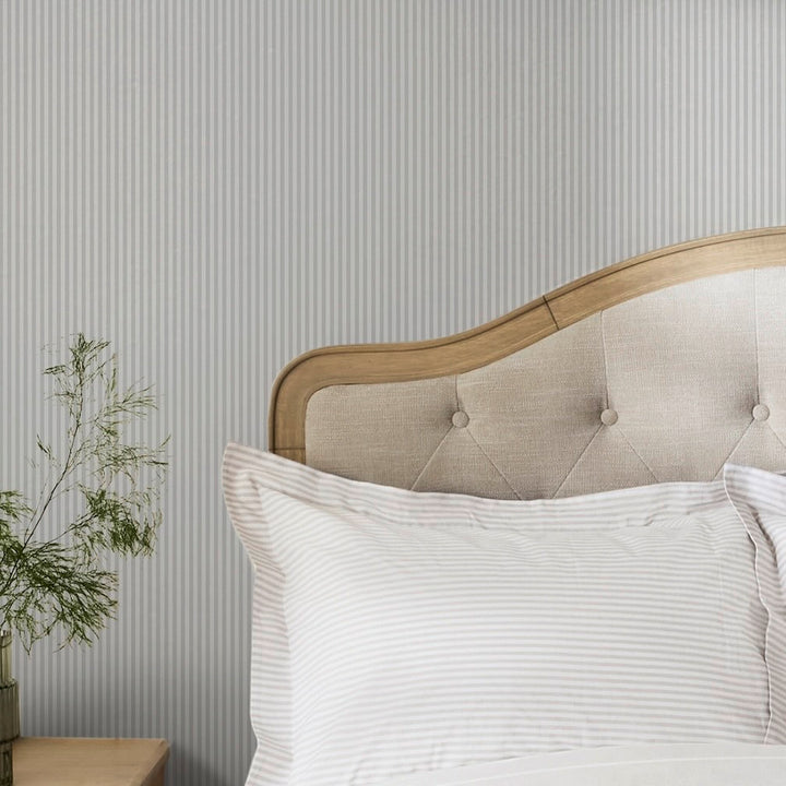 Next Soft Grey Ticking Stripe Wallpaper