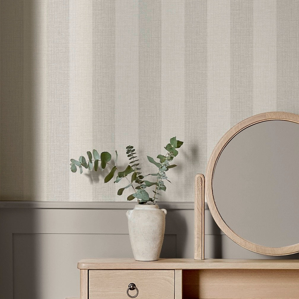 Next Natural Linen Stripe Wallpaper