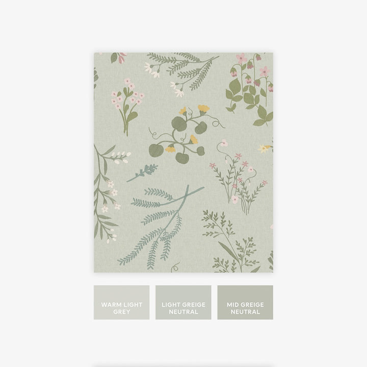 Next Sage Stitch Floral Wallpaper