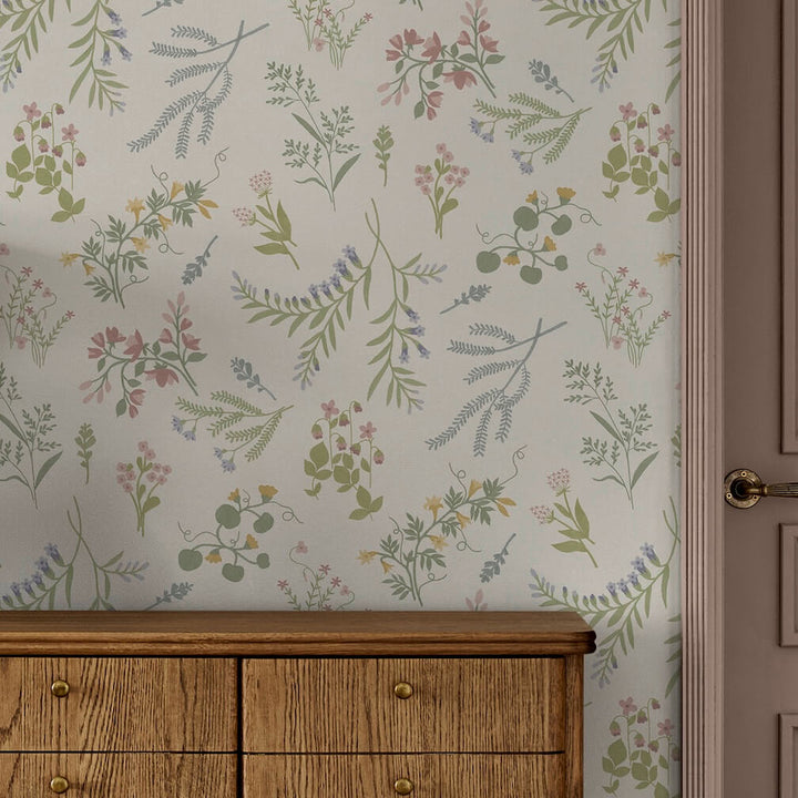 Next Ivory Stitch Floral Wallpaper