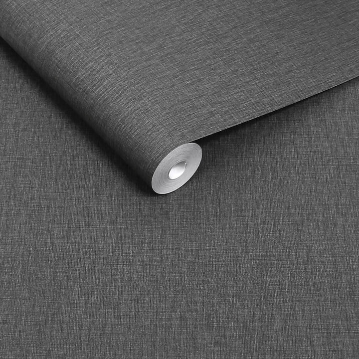 Next Charcoal Linen Look Wallpaper