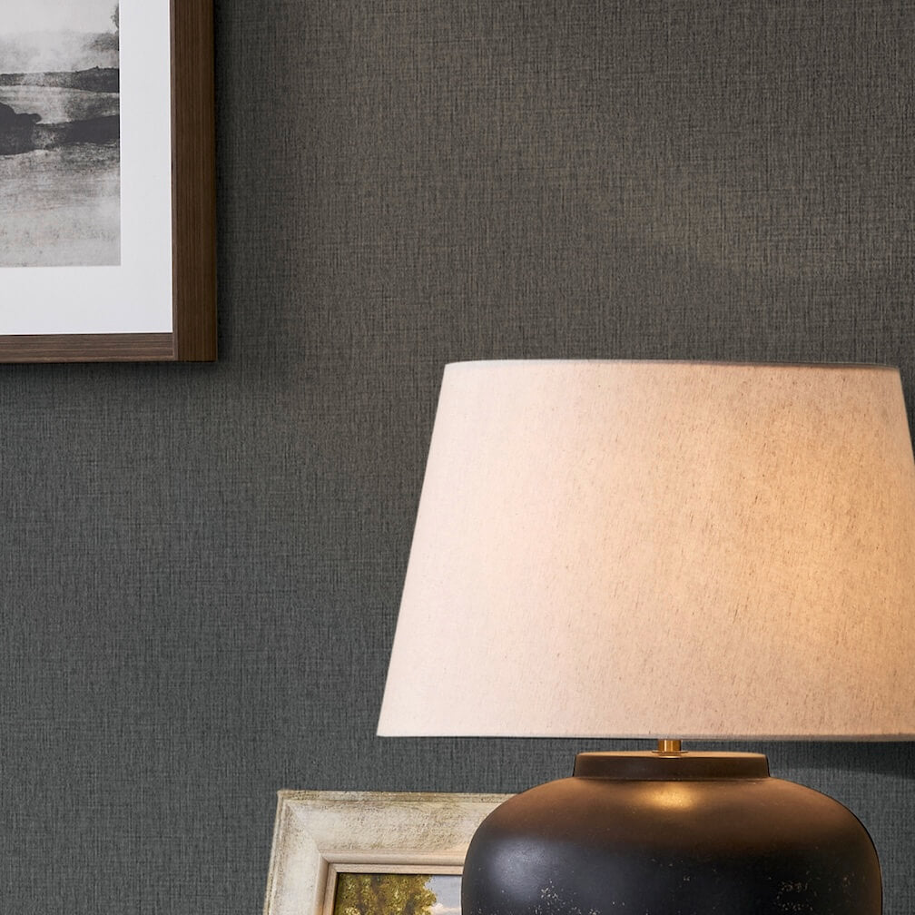 Next Charcoal Linen Look Wallpaper