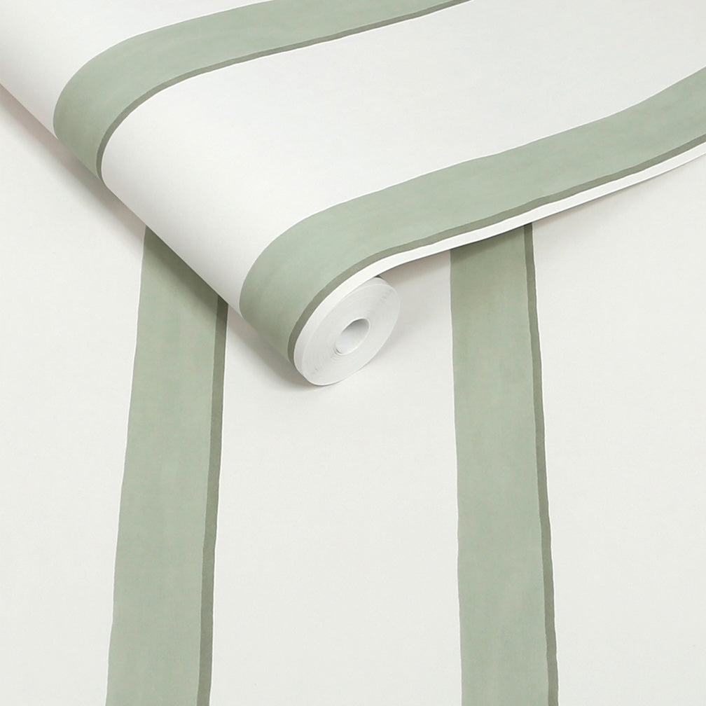 Next Green Painted Stripe Wallpaper