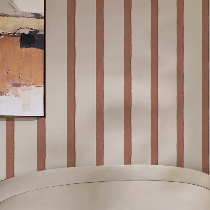 Next Rust Painted Stripe Wallpaper