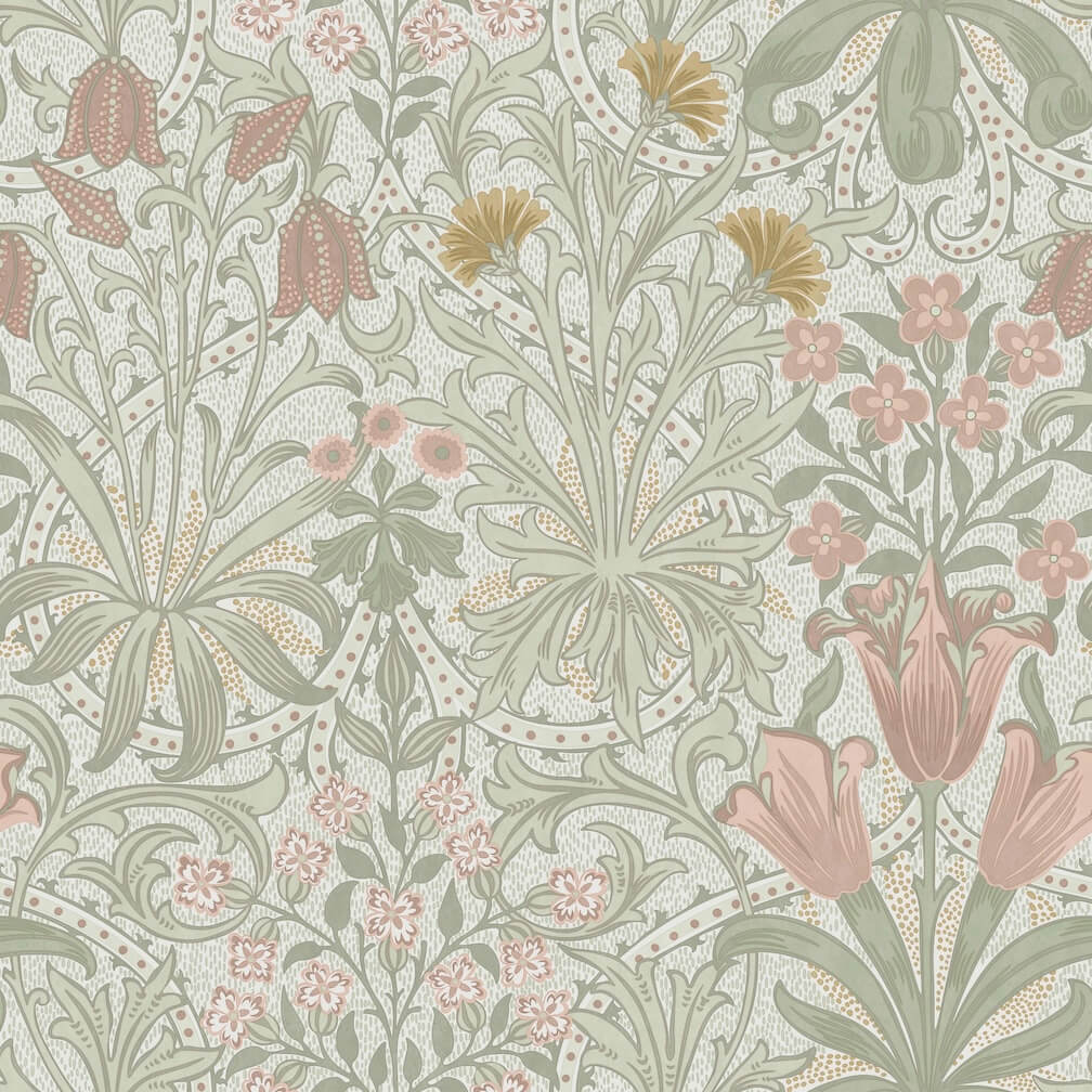 William Morris Woodland Weeds Peony & Sage Wallpaper