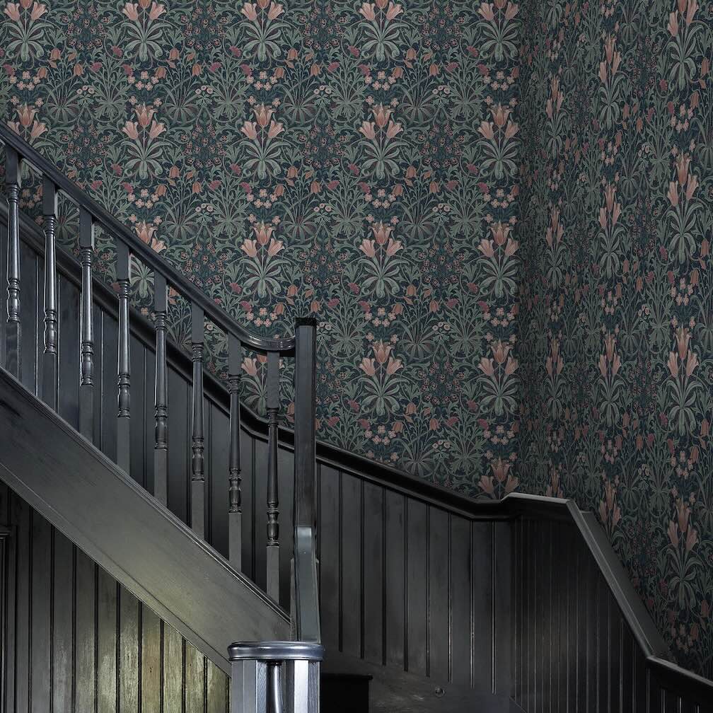 William Morris Woodland Weeds Midnight Wallpaper