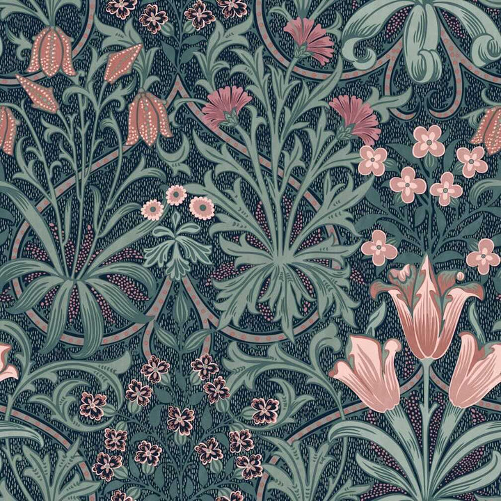 William Morris Woodland Weeds Midnight Wallpaper