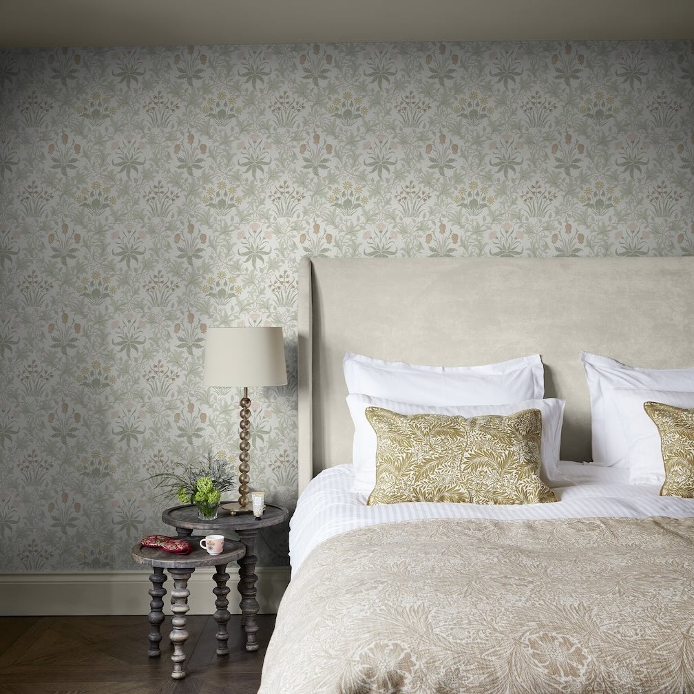 William Morris Celandine Spring Peony & Sage Wallpaper