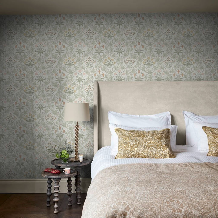 William Morris Celandine Spring Peony & Sage Wallpaper