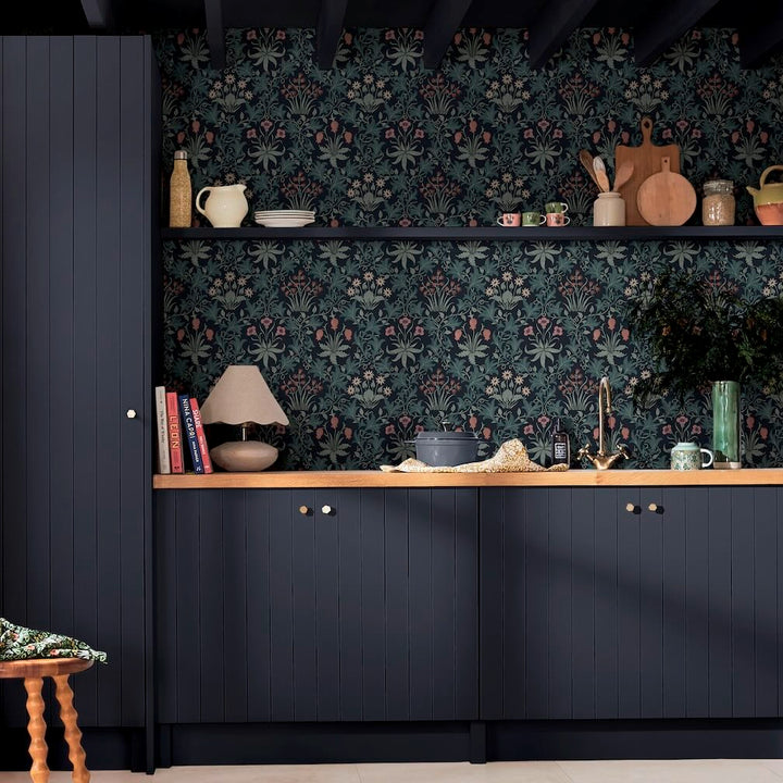 William Morris Celandine Midnight Wallpaper