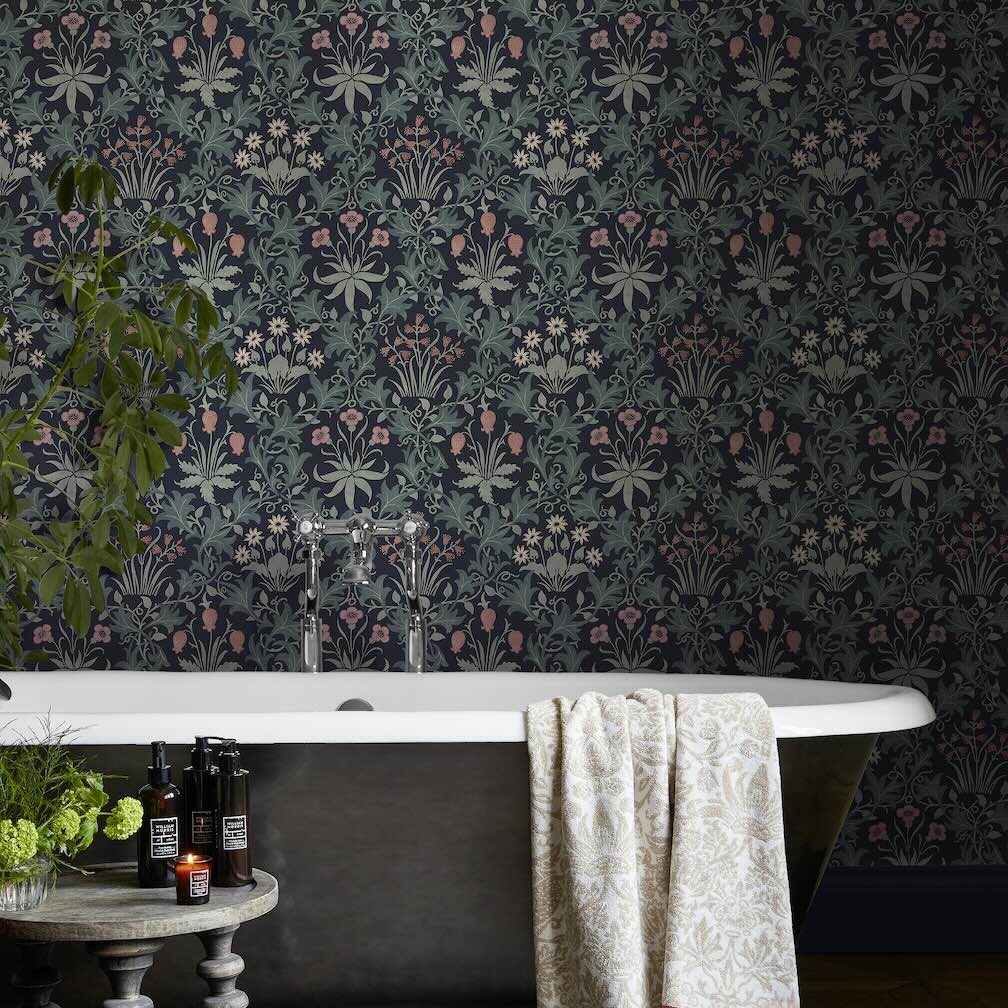 William Morris Celandine Midnight Wallpaper