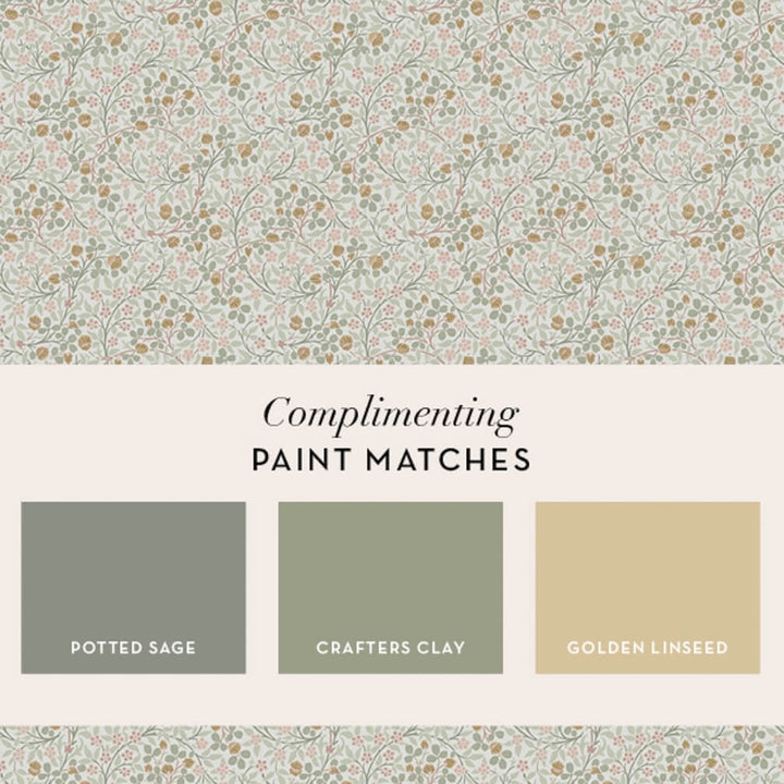 William Morris Clover Spring Peony & Sage Wallpaper