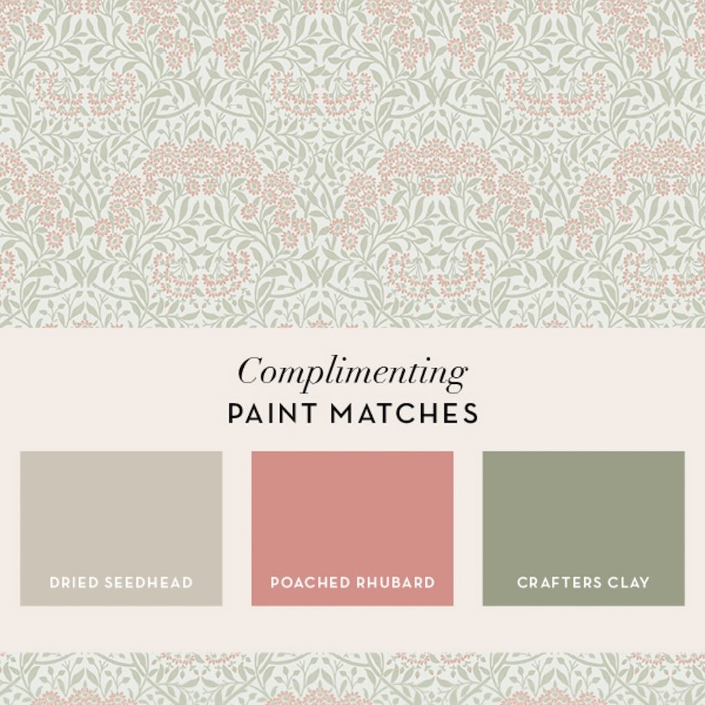 William Morris Michaelmas Daisy Peony & Sage Wallpaper