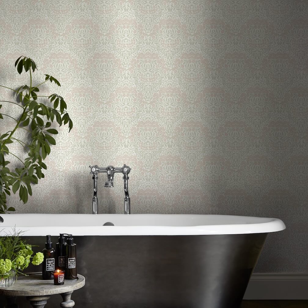 William Morris Michaelmas Daisy Peony & Sage Wallpaper