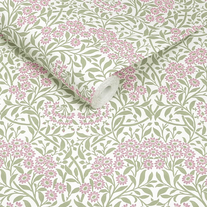 William Morris Michaelmas Daisy Pink Cedar Wallpaper
