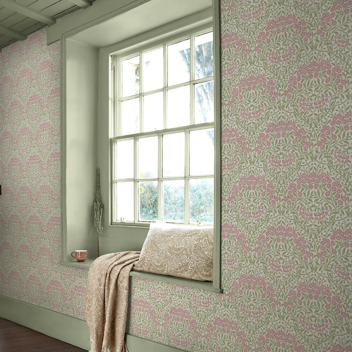 William Morris Michaelmas Daisy Pink Cedar Wallpaper