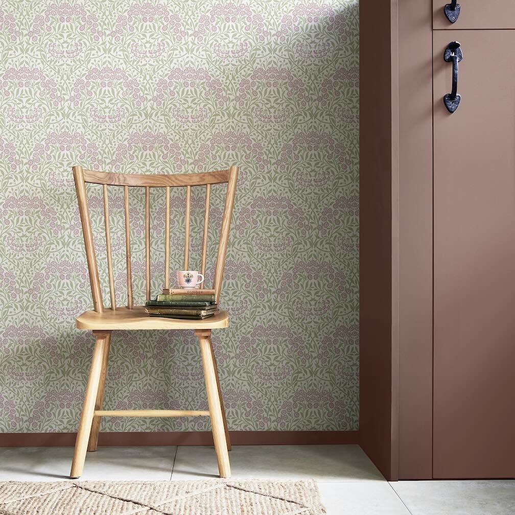 William Morris Michaelmas Daisy Pink Cedar Wallpaper