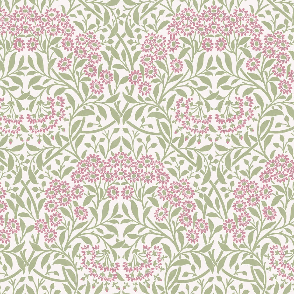 William Morris Michaelmas Daisy Pink Cedar Wallpaper