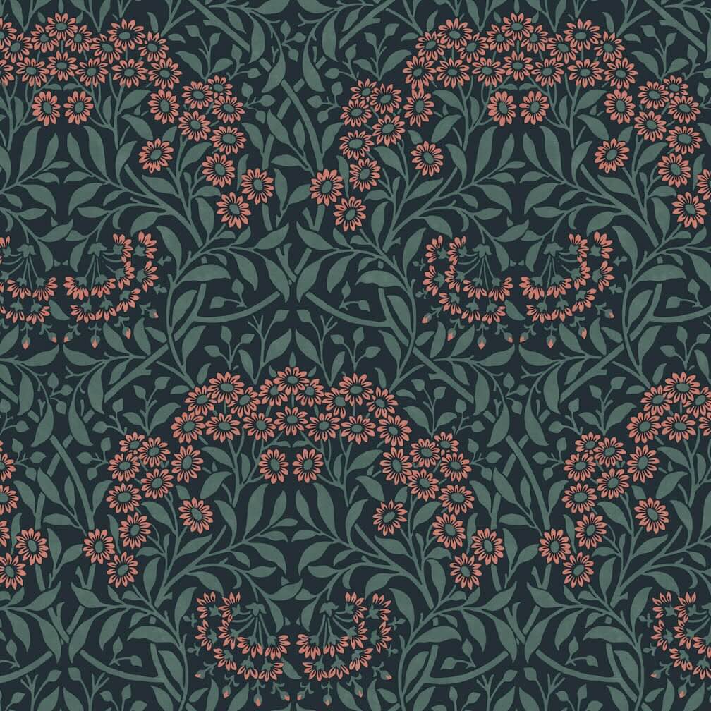 William Morris Michaelmas Daisy Midnight Wallpaper