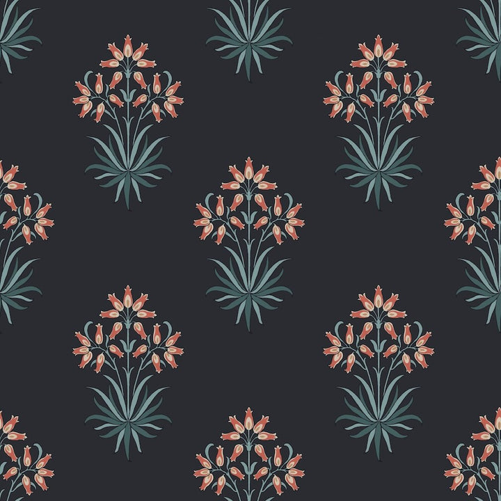 William Morris Hyacinth Flower Midnight Wallpaper
