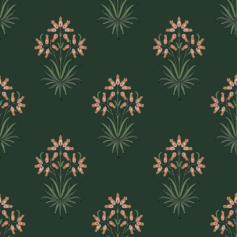 William Morris Hyacinth Flower Forest Wallpaper
