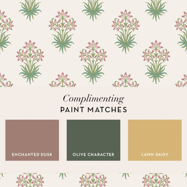 William Morris Hyacinth Flower Pink Cedar Wallpaper