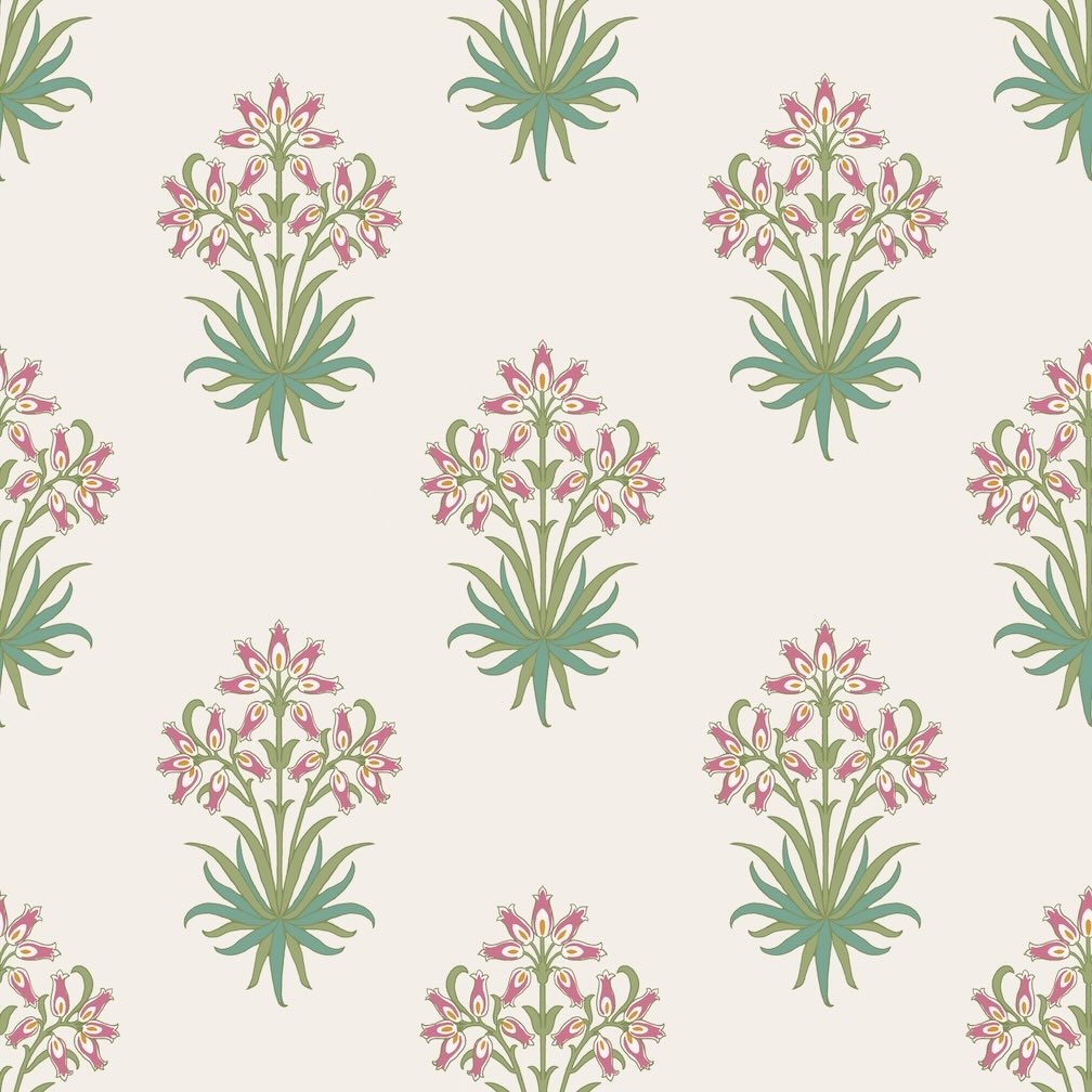 William Morris Hyacinth Flower Pink Cedar Wallpaper