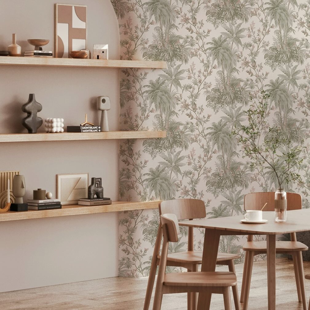 Boutique Bali Sage & Rose Wallpaper