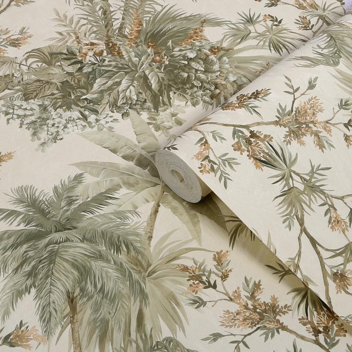 Boutique Bali Sage & Gold Wallpaper