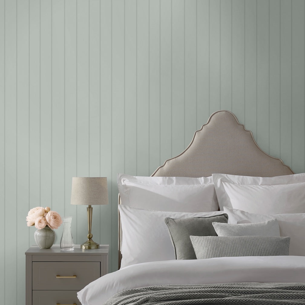 Martha Stewart Wood Panel Sage Wallpaper