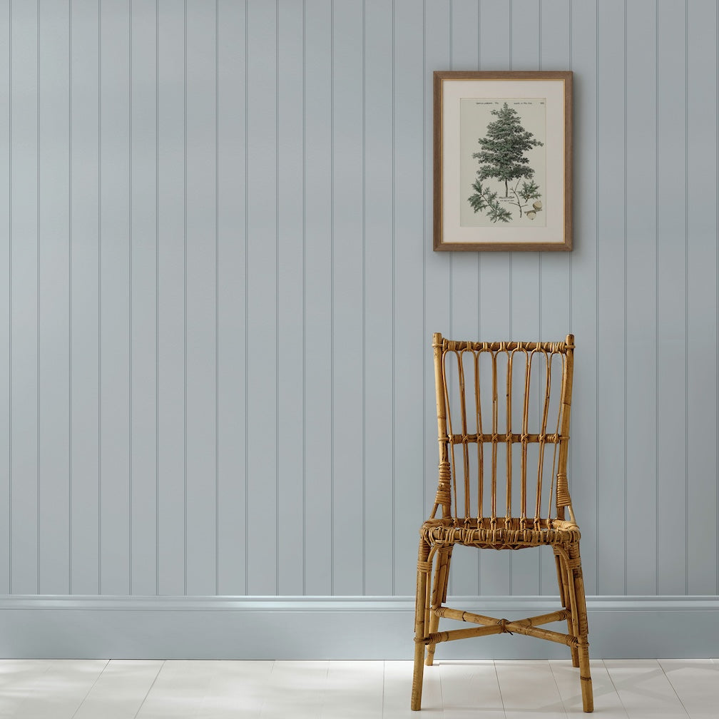Martha Stewart Wood Panel Mineral Blue Wallpaper