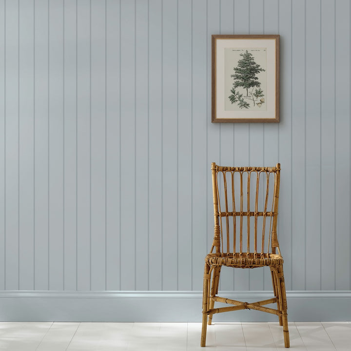 Martha Stewart Wood Panel Mineral Blue Wallpaper