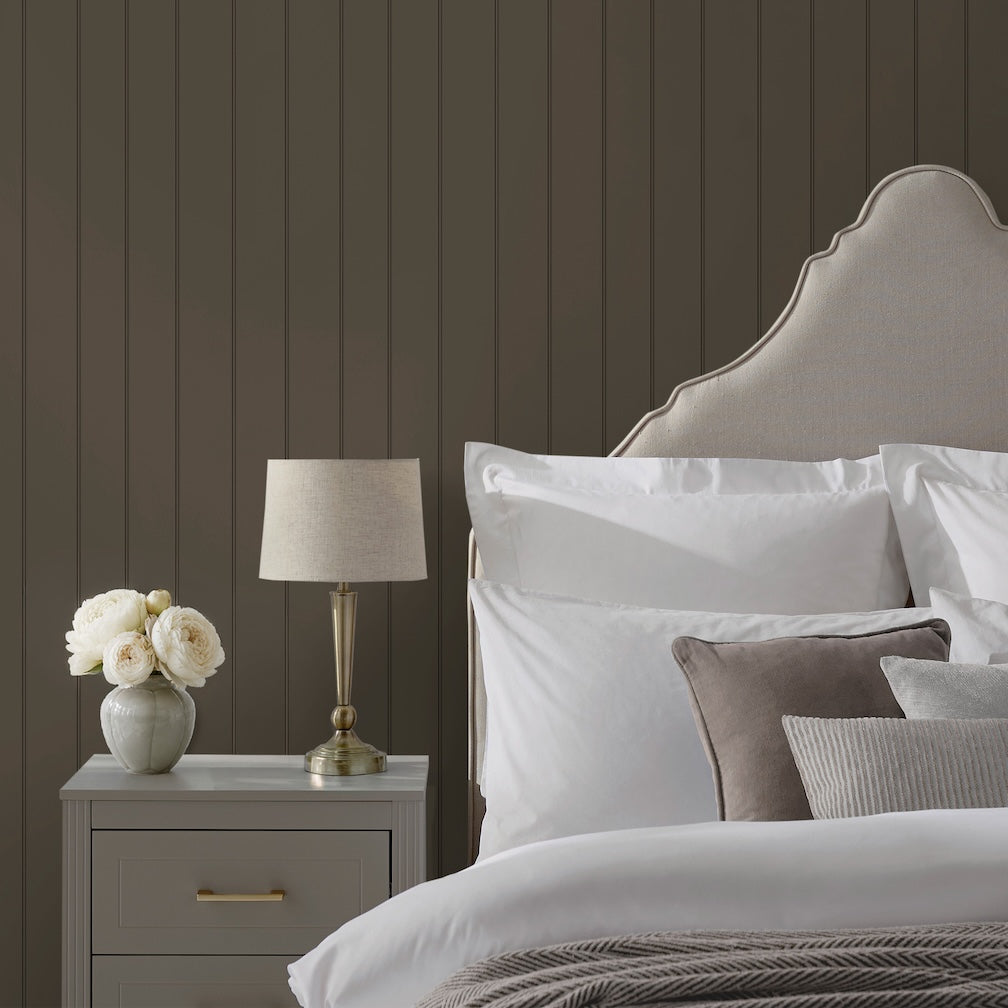 Martha Stewart Wood Panel Chestnut Wallpaper
