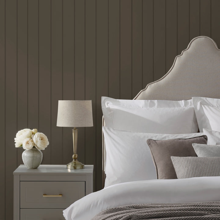 Martha Stewart Wood Panel Chestnut Wallpaper