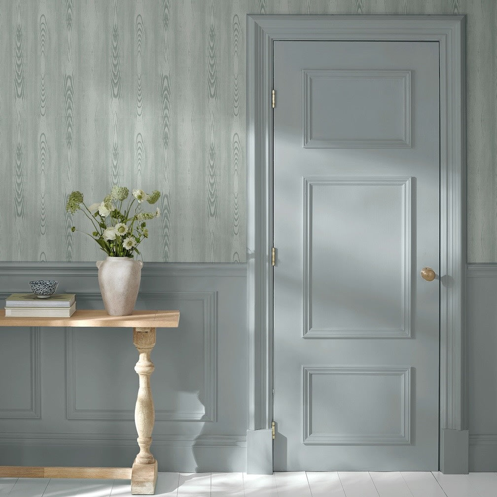 Martha Stewart Bedford Fauxbois Sage Wallpaper