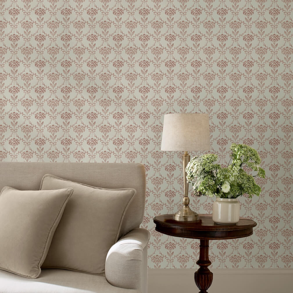 Martha Stewart Chateau Fleur Russet Wallpaper